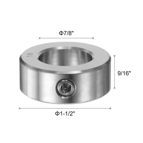 Vista 2 de uxcell Juego de 2 collares de tornillo de 7/8 pulgadas de diámetro inoxidable 304 de acero inoxidable, diámetro exterior de 1-1/2 pulgadas