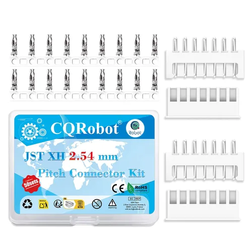 Vista 45 de CQRobot JST EL 4.5 mm de paso 2 pines conector electrónico IC macho, enchufes hembra carcasa y kit de terminales de crimpado en T macho/hembra. 50
