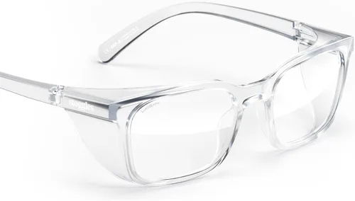 Vista 18 de Stoggles Lentes de seguridad con certificación Rectangular Z87.1, luz azul, lente de bloqueo UV, escudo superior y lateral, antivaho y elegantes