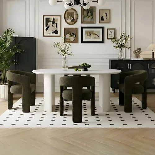 Vista 37 de Silla de Comedor Moderna de Chenille Tipo Barril Tapizada en Tela para Comedor con Brazo, Cómoda Silla Auxiliar de Acento para Cocina/Sala