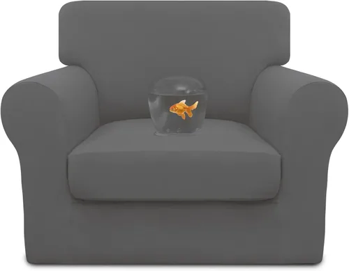 Vista 18 de Easy-Going Funda de sofá 100% impermeable doble de 3 piezas, elástica, suave, para perros, para sofá de 2 cojines separados, protector de muebles a