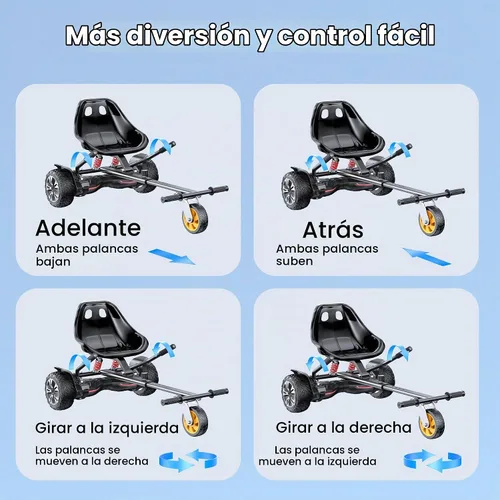 Vista 7 de Awwscooter Hoverboard Go Kart accesorio para niños y adultos no incluido