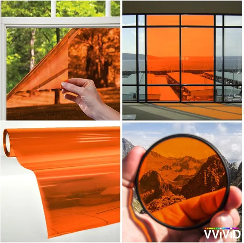 Vista 22 de VViViD láminas de vinilo para coloración de ventana, transparentes, coloridas, Rojo