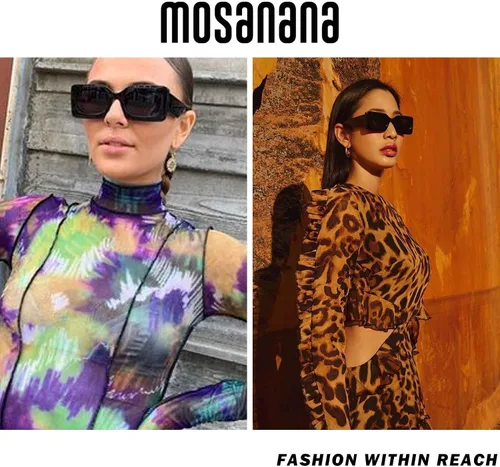 Vista 3 de mosanana Gafas de sol rectangulares de moda para mujeres y hombres, modelo Trimble