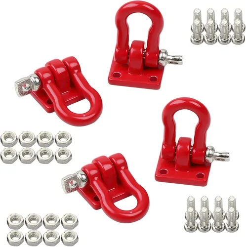 Vista 6 de Gancho de remolque a escala 1/10, gancho de metal para remolque y cadena de rescate, accesorios de decoración compatibles con 1/10 RC Rock Crawler