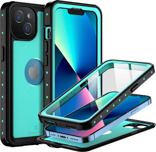 Vista 11 de BEASTEK Funda impermeable para iPhone 13 Mini, serie NRE a prueba de golpes a prueba de polvo bajo el agua IP68 con protector de pantalla integrado