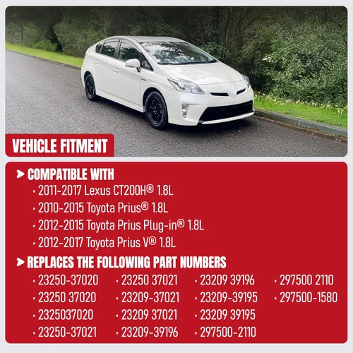 Vista 4 de AA Ignition - Juego de 4 inyectores de combustible de repuesto - Compatible con vehículos Lexus y Toyota 1.8L - CT200H 2011-2017, Prius, Prius