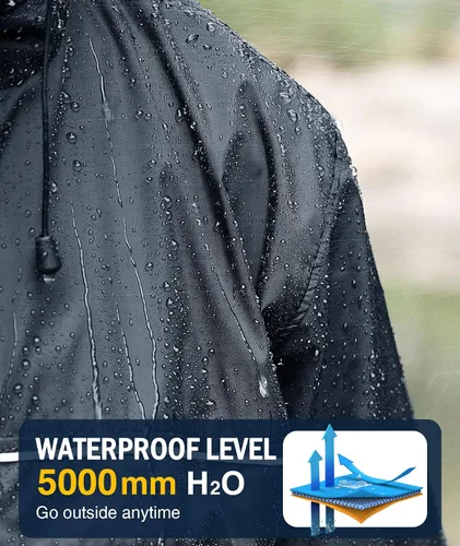 Vista 10 de SWISSWELL Chaqueta impermeable para hombre, rompevientos, ligera con capucha para uso diario casual