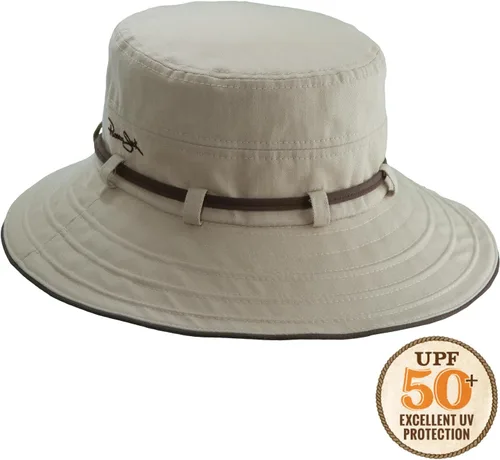 Vista 5 de Sombrero de sol de algodón en contraste para mujer con lazo de tamaño, ala de 3 pulgadas
