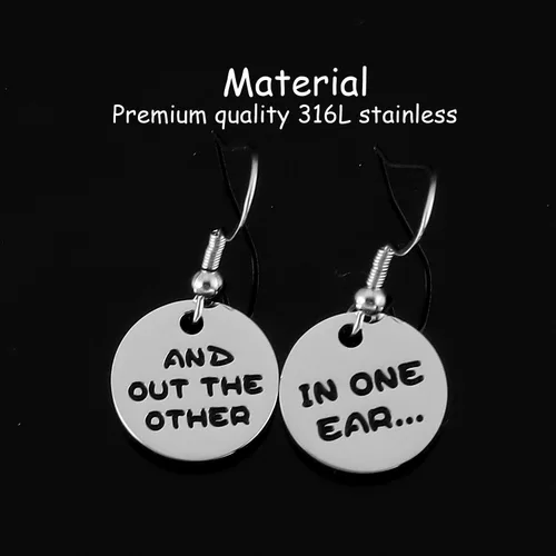 Vista 2 de Aretes divertidos para mujeres, regalos únicos, aretes extraños para adolescentes, Acero inoxidable, Ágata