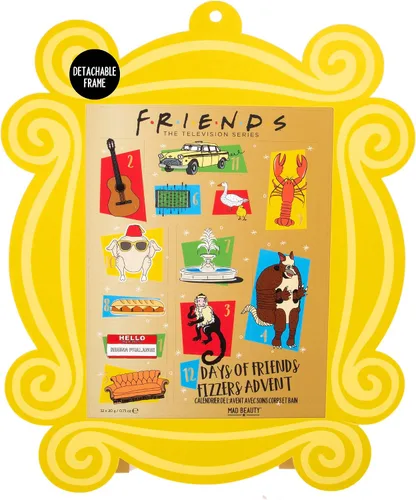 Vista 3 de MAD BEAUTY Calendario de Adviento de programas de televisión Friends, 12 días de baños, perfumadas para el cuidado corporal y bombas de baño