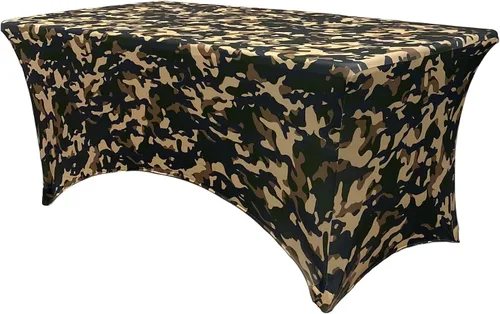 Vista 42 de YOUR CHAIR COVERS - Fundas rectangulares de elastano para mesas de 4 pies, manteles ajustados para eventos de boda, decoraciones de patio, tela Negro