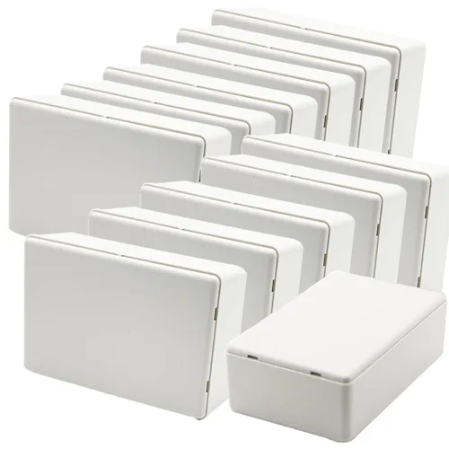 Vista 29 de Zulkit 12 cajas de proyecto de plástico ABS para proyectos eléctricos, caja de conexiones pequeña, color blanco, 2.17 x 1.28 x 0.79 pulgadas
