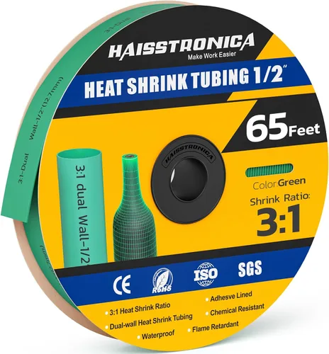 Vista 26 de haisstronica Tubo termorretráctil 3:1, relación de encogimiento, tubo termorretráctil de grado marino forrado con adhesivo para el hogar, automoción