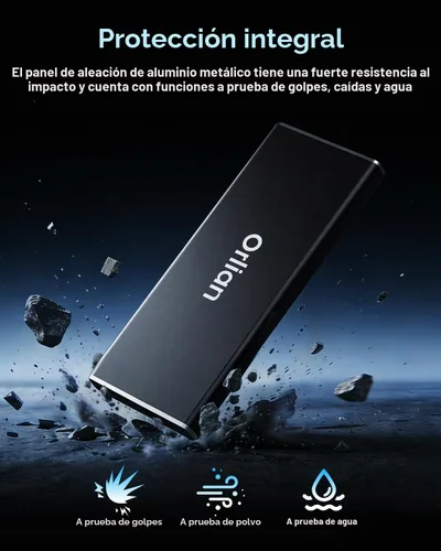 Vista 5 de Orlian Unidad de estado sólido SSD portátil externa de 120 GB USB 3.1 Gen 2 de hasta 500 MB/s de estado sólido de alta velocidad para teléfono