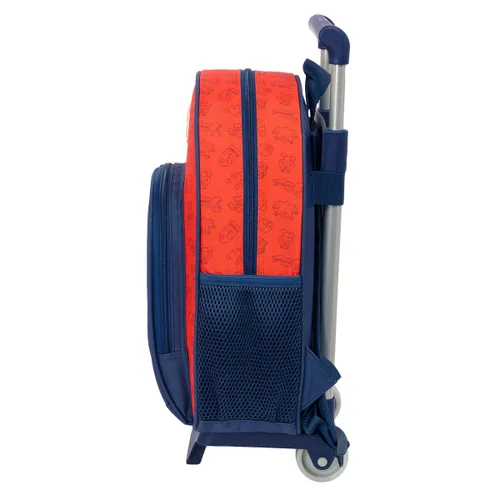 Vista 4 de Mochila Escolar con Ruedas Super Mario Trick Rojo Azul oscuro 28 x 34 x 10 cm
