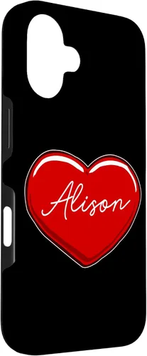 Vista 3 de iPhone 16 Hand Drawn Heart Alison - First Name Hearts I Love Alison Case