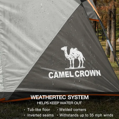 Vista 4 de CAMEL CROWN Tents for Camping 4/6 Person Tent Waterproof Easy Setup Backpacking Tents