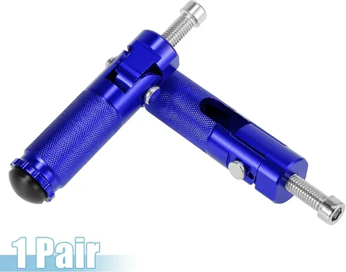 Vista 6 de Motoforti 1 par 0.315 in aleación de aluminio universal motocicleta plegable trasero reposapiés estribera pedal peg bicicleta bicicleta ciclismo azul