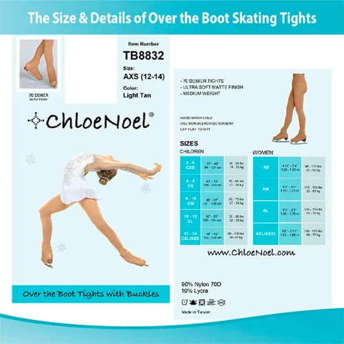 Vista 9 de Figure Skating Tan Over The Boot Tights TB8832