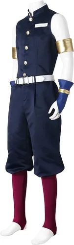 Vista 3 de Uzui Tengen - Disfraz de cosplay de anim Demon Cosplay conjunto completo para fiesta de Halloween
