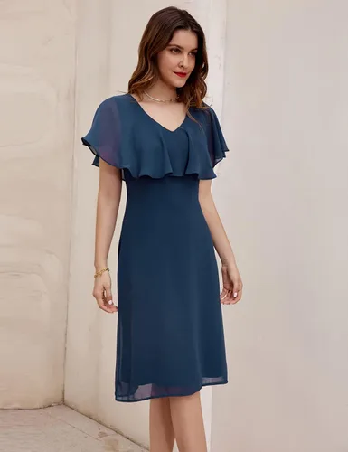 Vista 4 de GRACE KARIN Vestidos de cóctel de gasa con volantes para mujer para fiestas y bodas