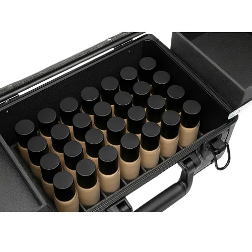 Vista 3 de Ver Beauty Estuche de maquillaje profesional con 4 bandejas extensibles, compartimento central grande, organizador de viaje con cerradura, carcasa