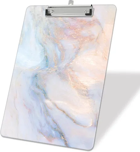 Vista 13 de Portapapeles de plástico A4, lindo portapapeles con clip tamaño carta estándar 9 x 12.5 pulgadas, decorativo para oficina para estudiantes, mujeres