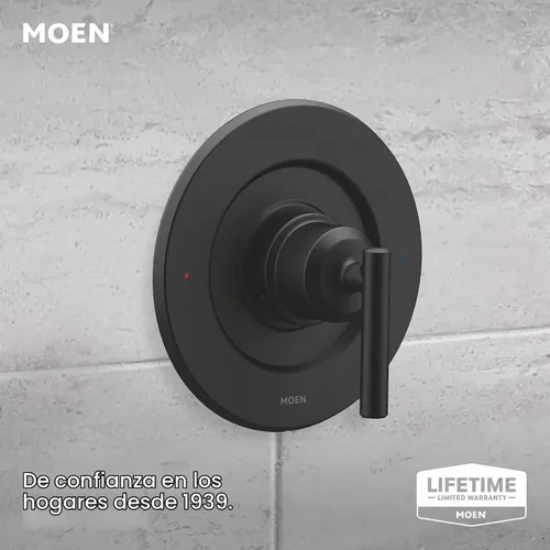 Vista 2 de Moen Gibson Negro Mate Eco-Performance Moderno Acabado de Ducha con Cabezal de Ducha de Baño y Manija de Palanca, Requiere Válvula Posi-Temp