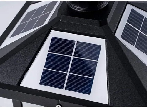 Vista 3 de Lámpara de poste para exteriores, impermeable, para patio, jardín, lámpara de columna de césped, luces LED de energía solar, lámpara de pilar, valla