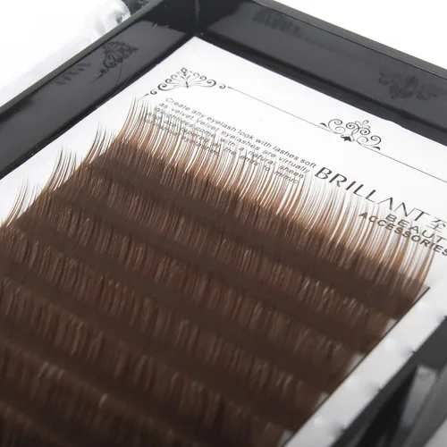 Vista 10 de Scala - Pestañas postizas de grosor de 0.004 in, rizo C, marrón claro, marrón oscuro, negro y marrón, extensión de pestañas postizas naturales