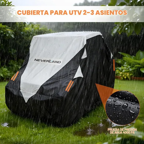 Vista 8 de Neverland Cubierta UTV impermeable 300D resistente 2-3 plazas/4-6 plazas 4 puertas lado a lado, protección para todo tipo de clima, compatible