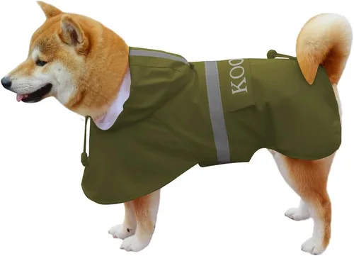 Vista 14 de Chaqueta Impermeable para Perros Poncho Ropa para Perros Impermeable para Mascotas para Perros de Tamaño Pequeño a Mediano (Amarillo Fluor, 2XL)