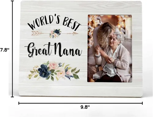 Vista 6 de FONDCANYON World's Best Great Nana - Marco de fotos con diseño floral para el Día de la Madre, regalo para el Día de la Madre, regalos de cumpleaños