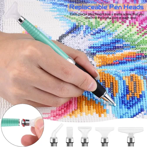 Vista 4 de Bolígrafo de arte cuadrado de diamante, bolígrafos ergonómicos de metal con cabezales de taladro cuadrados y redondos, además de puntas multiplacer