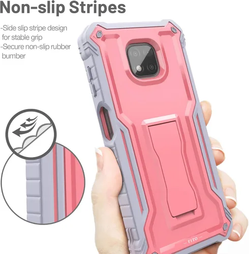 Vista 4 de FITO Funda para Moto G Power 2021, doble capa a prueba de golpes, resistente, compatible con teléfono Motorola Moto G Power 2021 con protector