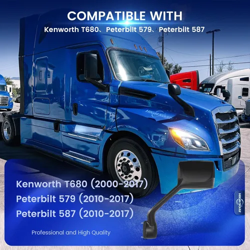 Vista 3 de Ensamble de Espejo de Capó High Soar para Kenworth T680 (2000-2017), Espejo de Capó con Brazo para Peterbilt 579 (2010-2017) / Peterbilt 587
