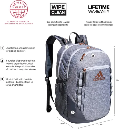 Vista 2 de adidas Excel - Mochila Gris talla única