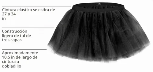 Vista 4 de Gone For a Run Tutu Skirt for Women - Fluffy Tulle - Running Costume Negro