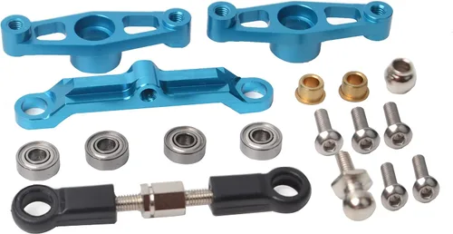 Vista 2 de Juego de dirección de manivela de rodamiento de bolas de aleación de aluminio RC para piezas de actualización Tamiya TT-02 TT02-B