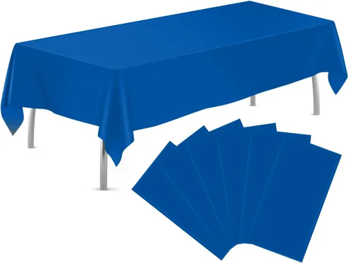 Vista 27 de tujol Paquete de 6 manteles de plástico de 84 pulgadas, manteles redondos desechables, manteles de plástico para fiestas