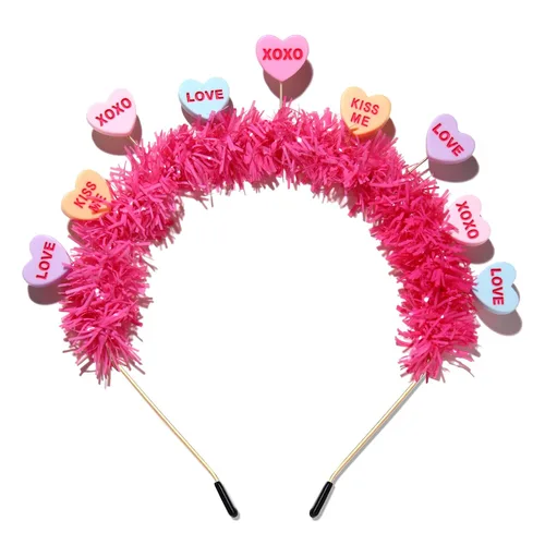Vista 10 de PHALIN Diademas para el día de San Valentín para mujer, esmaltadas, para el día de San Valentín, diademas para el cabello, dulces festividades