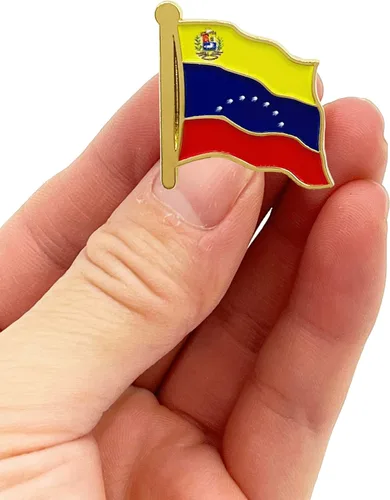 Vista 4 de stidsds Pin de bandera de Venezuela Alfileres de bandera venezolana con solapa esmaltada para hombres y mujeres, traje y ondeo patriótico de metal