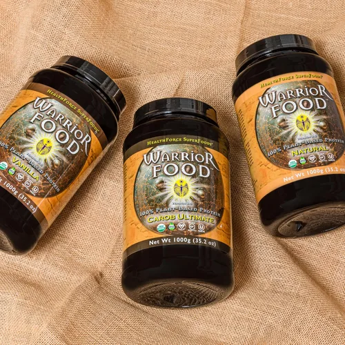 Vista 7 de HealthForce Superfoods Warrior Food Protien Polvo - Sabor Algarrobo - 35.27 oz