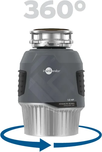 Vista 10 de InSinkErator EVOLUTION 1 HP 1 CV, Serie Avanzada de Triturador de Residuos Alimenticios con Alimentación Continua, Gris