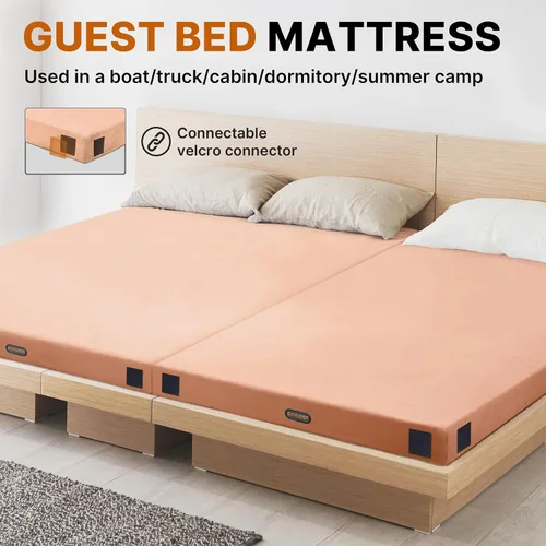 Vista 4 de Gaialoop Colchón de futón enrollable Glamping de espuma viscoelástica, cama japonesa para el suelo, colchón de campamento, colchoneta para dormir