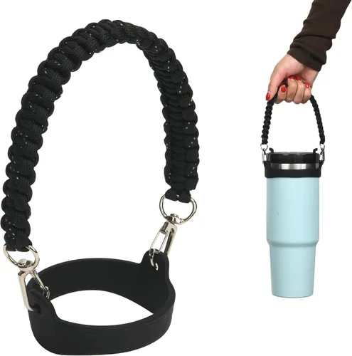 Vista 10 de Wongeto Correa con Asa para Botella de Agua - Compatible con Botella de Agua Stanley - Asa de Paracord para Accesorios de Vaso Stanley