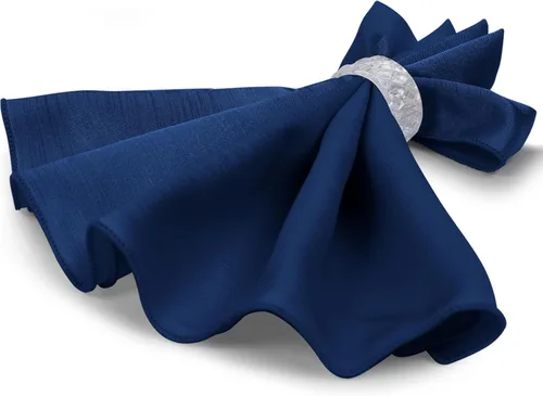 Vista 7 de Ultimate Textile -1 docena de servilletas reversibles Shantung Satin - Majestic - Servilletas de tela Majestic de 17 x 17 pulgadas, color azul marino