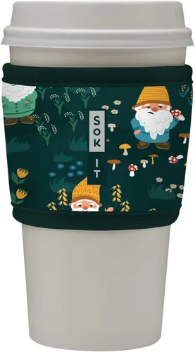 Vista 116 de Sok It HotSok Coffee & Tea - Funda de neopreno con aislamiento reutilizable (floral abstracto)