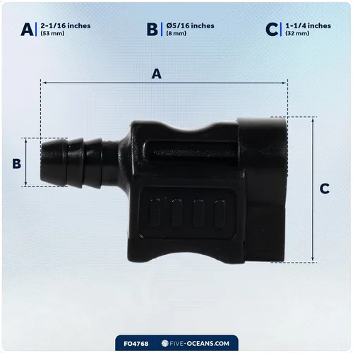 Vista 7 de Five Oceans Conector rápido de línea de combustible hembra de púas de 3/8 pulgadas para Honda, conector de combustible fuera de borda - FO4768